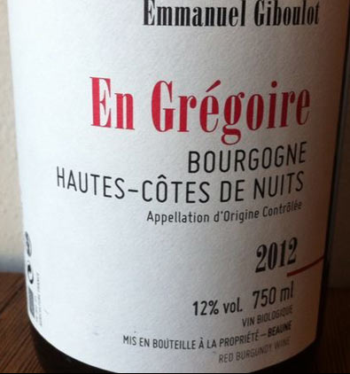 En Gregoire Bourgogne Hautes Cotes de Nuits - Giboulot