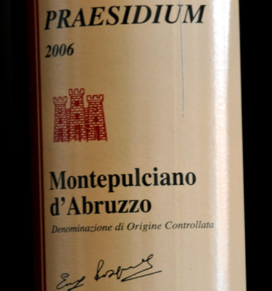 Montepulciano d'Abruzzo doc Riserva - Praesidium